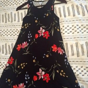 Old Navy Black Floral Jersey Swing Dress